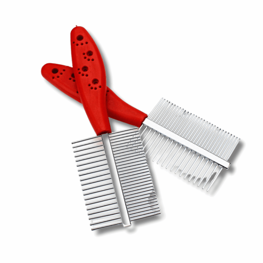 PawCare Double-Row Comb with Shank Footprint and Dense Teeth
