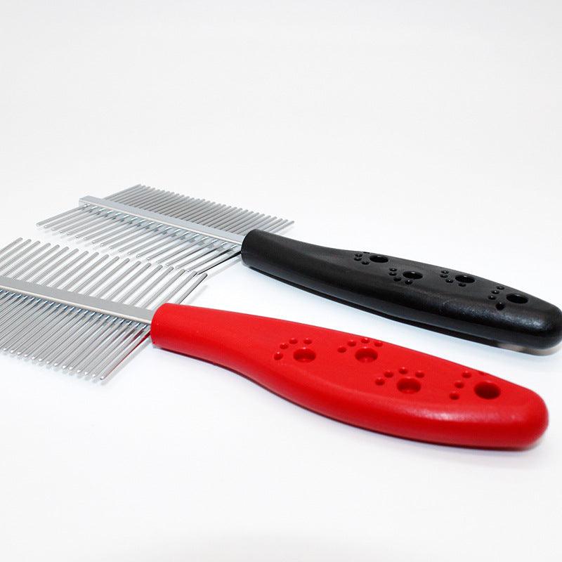 PawCare Double-Row Comb with Shank Footprint and Dense Teeth - Pawsfecto