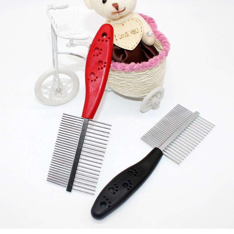 PawCare Double-Row Comb with Shank Footprint and Dense Teeth